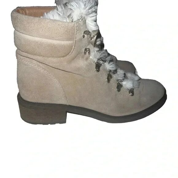 Sam Edelman Darrah Womens Sand Lace Up Chunky Suede Ankle Bootie Tan Size 8 - Picture 3 of 7
